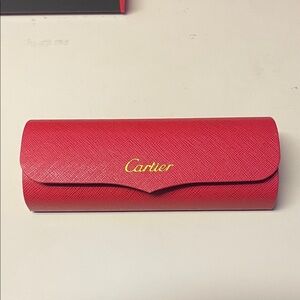 Cartier Red Clutch with Gold Logo